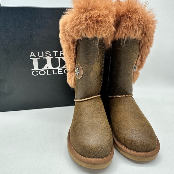 Australia Luxe Collective - Nordic Short Boots Aviator Brown - Size 6 NWT in Box - Picture 2 of 7